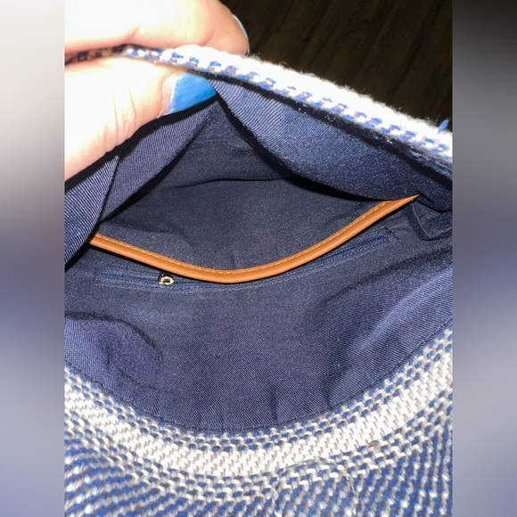 🍒EUC Market Spruce Blue/White Crossbody Purse - Picture 2 of 5